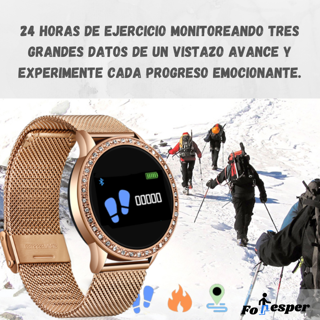 Reloj inteligente de lujo oro rosa