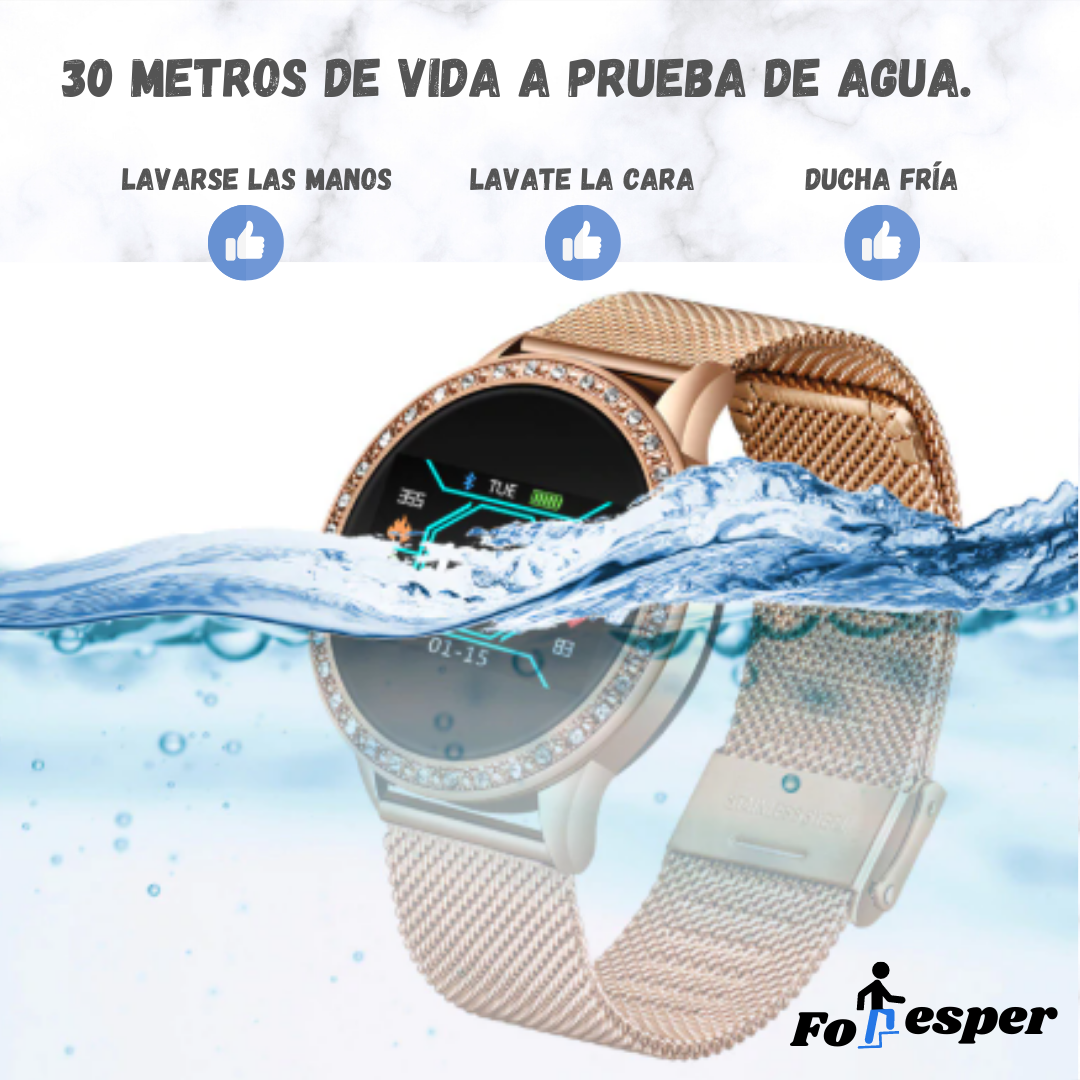 Reloj inteligente de lujo oro rosa