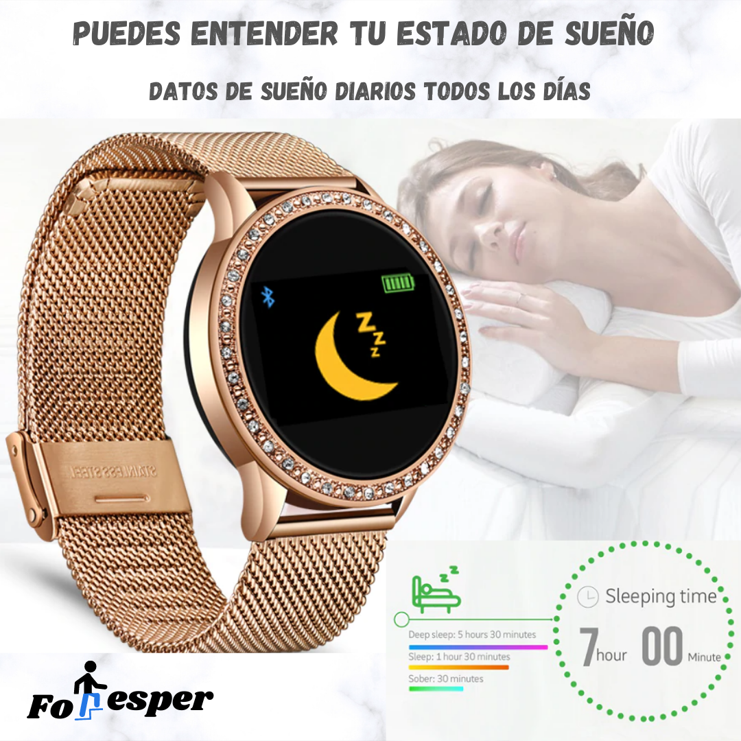 Reloj inteligente de lujo oro rosa
