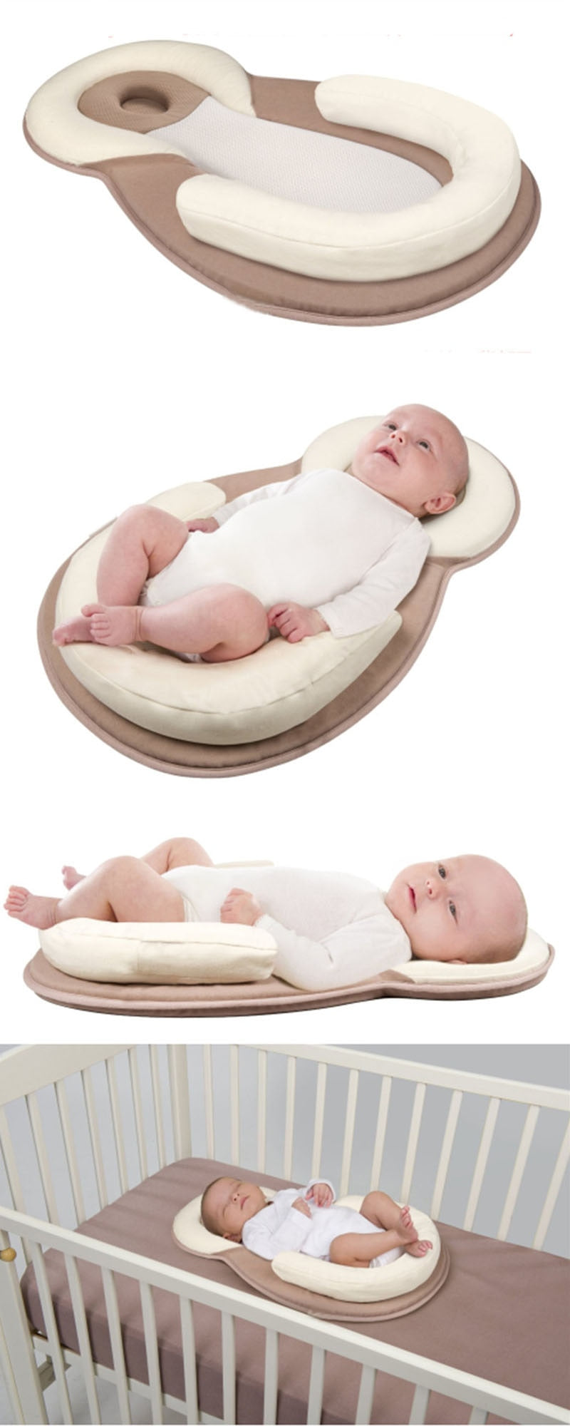 Cama Anti-capotamento Posicionamento confortável para Bebê Recém-nascido 0-12 Meses