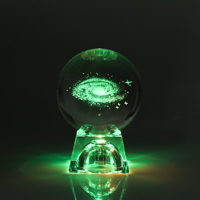 Esfera De Vidro Galaxia 3D sistema solar com lâmpada de Cristal. Peças únicas