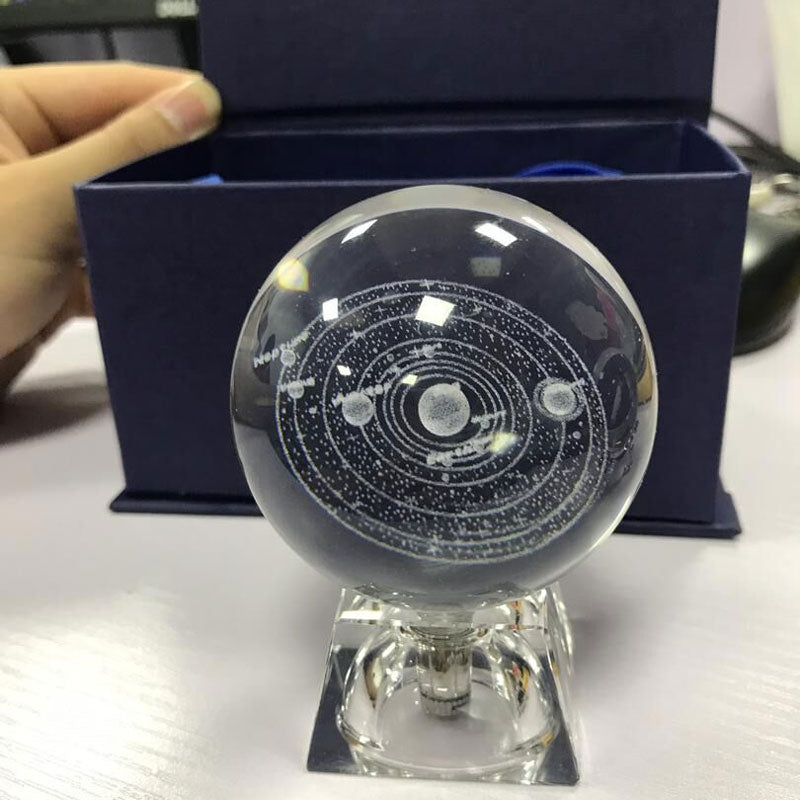 Esfera De Vidro Galaxia 3D sistema solar com lâmpada de Cristal. Peças únicas