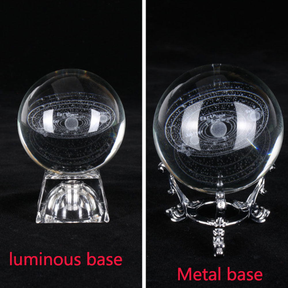Esfera De Vidro Galaxia 3D sistema solar com lâmpada de Cristal. Peças únicas