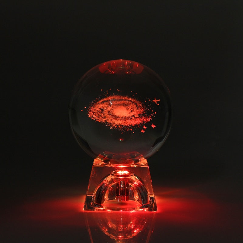 Esfera De Vidro Galaxia 3D sistema solar com lâmpada de Cristal. Peças únicas