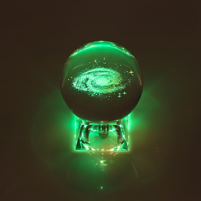 Esfera De Vidro Galaxia 3D sistema solar com lâmpada de Cristal. Peças únicas