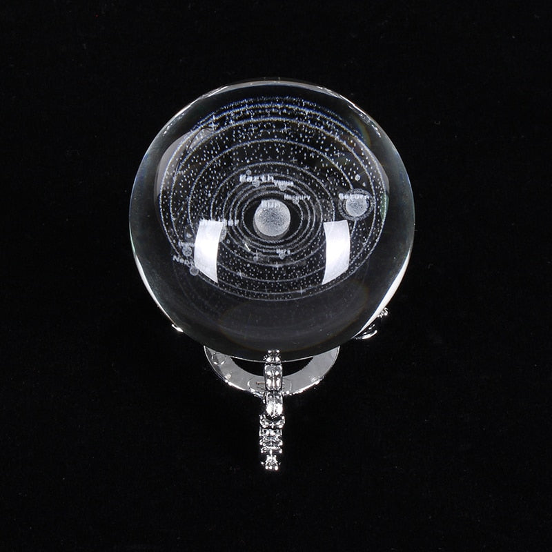 Esfera De Vidro Galaxia 3D sistema solar com lâmpada de Cristal. Peças únicas