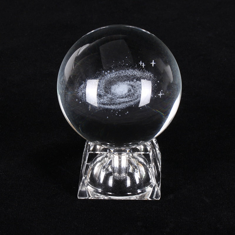 Esfera De Vidro Galaxia 3D sistema solar com lâmpada de Cristal. Peças únicas