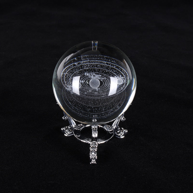 Esfera De Vidro Galaxia 3D sistema solar com lâmpada de Cristal. Peças únicas