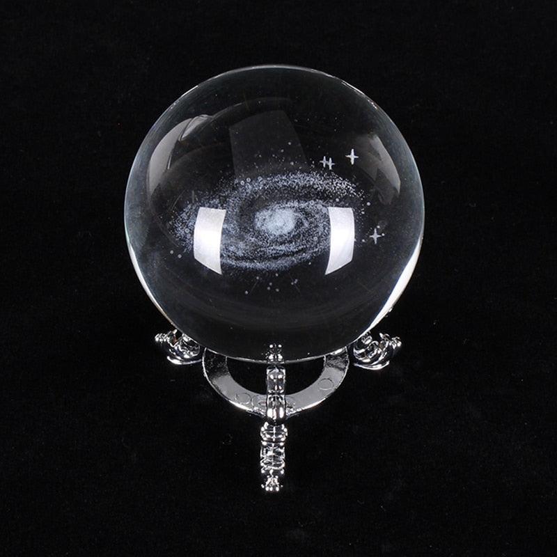 Esfera De Vidro Galaxia 3D sistema solar com lâmpada de Cristal. Peças únicas