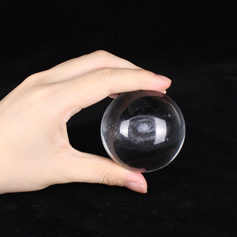 Esfera De Vidro Galaxia 3D sistema solar com lâmpada de Cristal. Peças únicas