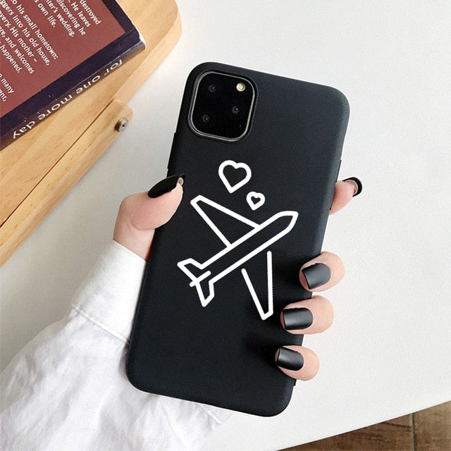 Planos populares de luxo mapa projetos caso telefone para iphone 11 pro xr x xs max 8 7 6s plus 5S se casos silicone macio capa preta