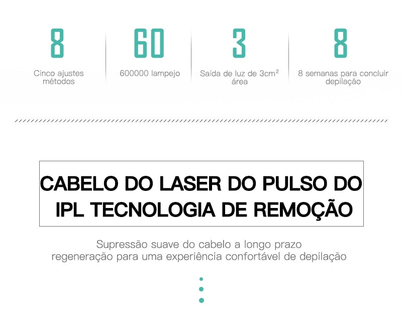 Laser depilador indolor, 600000 flash profissional