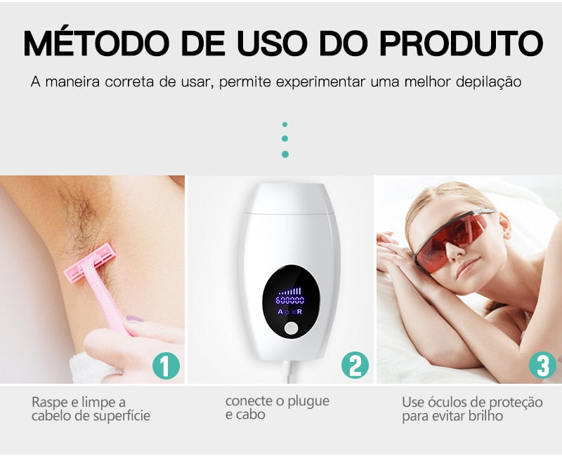 Laser depilador indolor, 600000 flash profissional