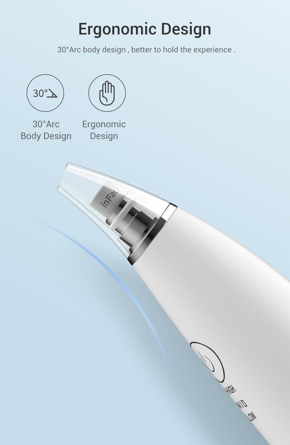 Inface eléctrico Eliminador de espinillas faciales e aspiradora de punto negro.