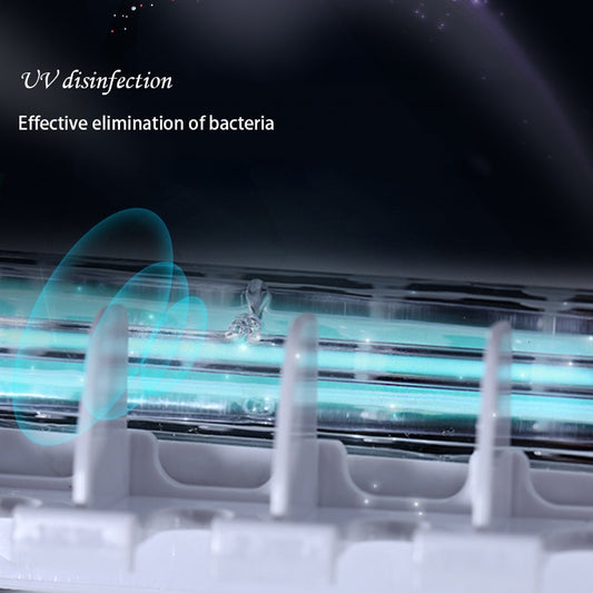 Dispensador 2 em 1 Luz UV Ultravioleta - Esterilizar bactérias em escovas + Dispensador de pasta automático.