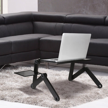 Mesa portátil multifuncional em alumínio, ajuste 360º  +  cooler.