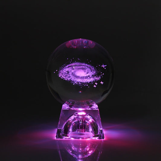 Esfera De Vidro Galaxia 3D sistema solar com  lâmpada de Cristal.  Peças únicas