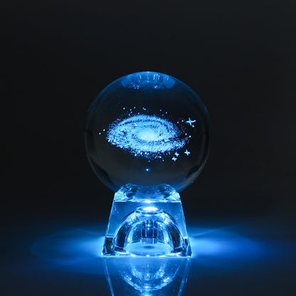 Esfera De Vidro Galaxia 3D sistema solar com  lâmpada de Cristal.  Peças únicas