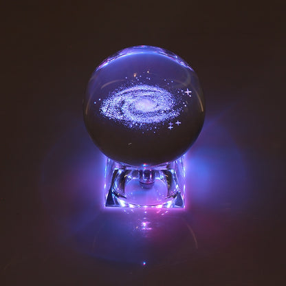 Esfera De Vidro Galaxia 3D sistema solar com  lâmpada de Cristal.  Peças únicas