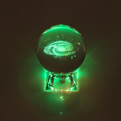 Esfera De Vidro Galaxia 3D sistema solar com  lâmpada de Cristal.  Peças únicas