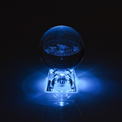 Esfera De Vidro Galaxia 3D sistema solar com  lâmpada de Cristal.  Peças únicas