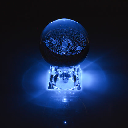 Esfera De Vidro Galaxia 3D sistema solar com  lâmpada de Cristal.  Peças únicas