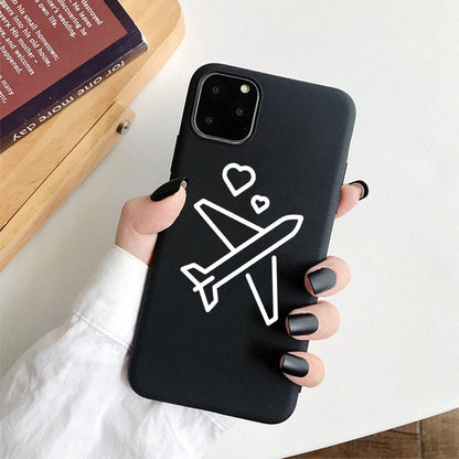 Planos populares de luxo mapa projetos caso telefone para iphone 11 pro xr x xs max 8 7 6s plus 5S se casos silicone macio capa preta