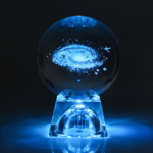 Esfera De Vidro Galaxia 3D sistema solar com  lâmpada de Cristal.  Peças únicas