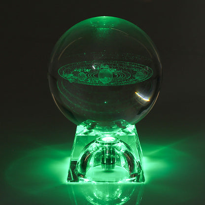 Esfera De Vidro Galaxia 3D sistema solar com  lâmpada de Cristal.  Peças únicas